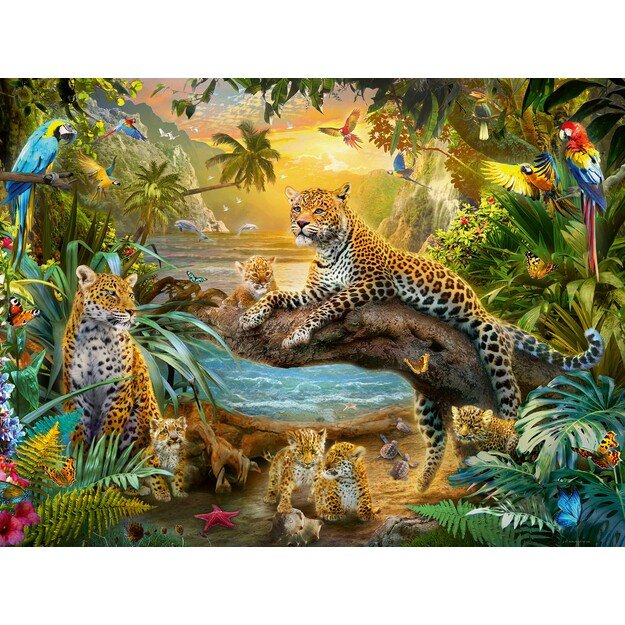 Ravensburger - Puzzle Leopard Family In The Jungle 1500p (12000738) 1