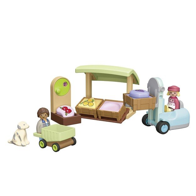 Playmobil - Junior: Organic Market Stall & Forklift (71691) 3