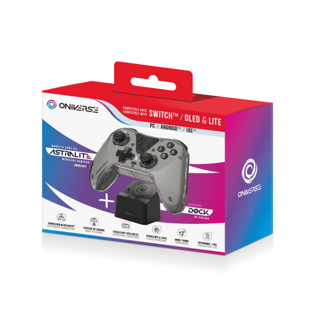 Nintendo Switch Oniverse Astralite Controller Wireless Smoked Black inkl. Charging Station 1