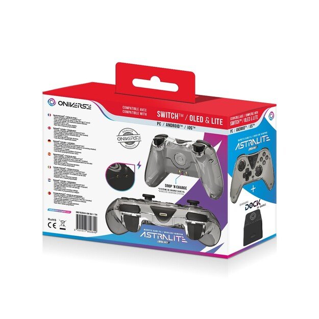 Nintendo Switch Oniverse Astralite Controller Wireless Smoked Black inkl. Charging Station 3