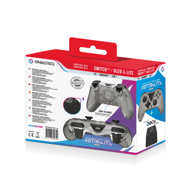 Nintendo Switch Oniverse Astralite Controller Wireless Smoked Black inkl. Charging Station 5