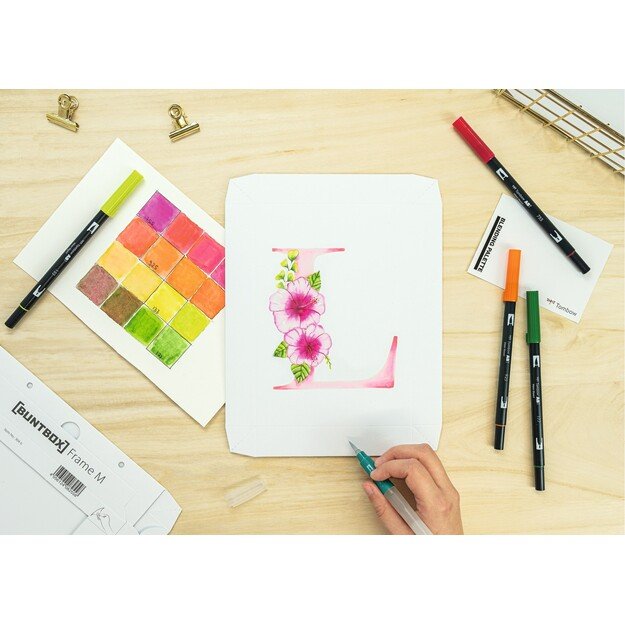 Tombow - Watercoloring Canvas set Floral Letters 2