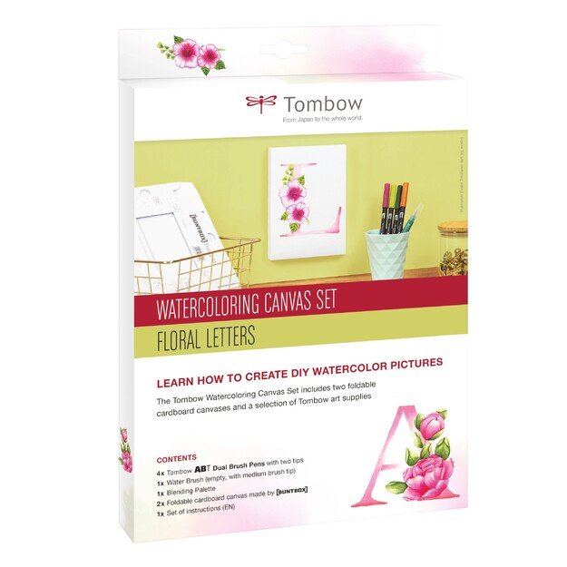 Tombow - Watercoloring Canvas set Floral Letters 7