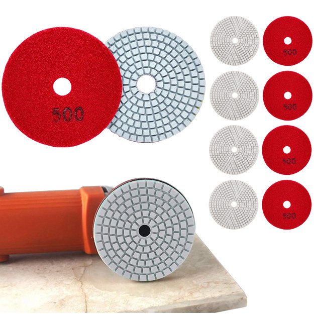 10x Tarcza Diamentowa Polerska 80mm do Szlifowania Gresu Płytek Na Rzep 500 27