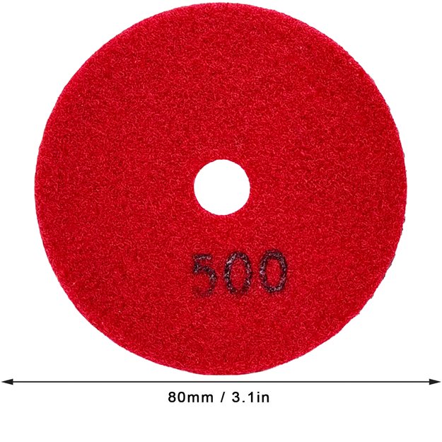 10x Tarcza Diamentowa Polerska 80mm do Szlifowania Gresu Płytek Na Rzep 500 16