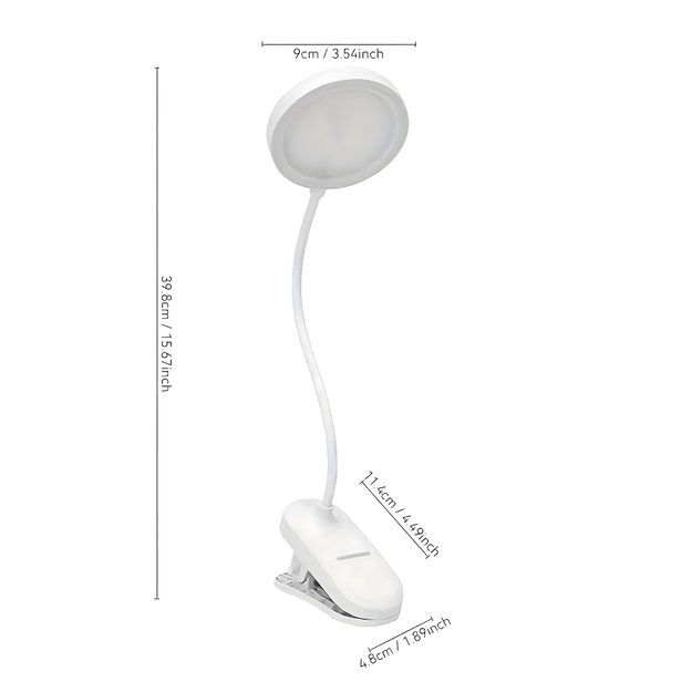 Lampka Led Bezprzewodowa do Czytania na Klips Nocna Biurko Praca Lampa  17