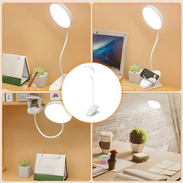 Lampka Led Bezprzewodowa do Czytania na Klips Nocna Biurko Praca Lampa  22