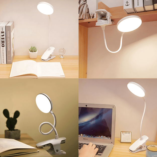 Lampka Led Bezprzewodowa do Czytania na Klips Nocna Biurko Praca Lampa  23