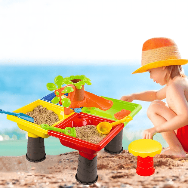 Stolik Stół Wodny Piaskownica do Zabawy Piasku na Plażę Konewka Grabki  26