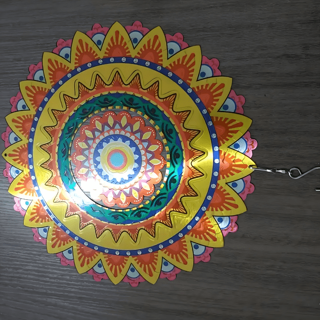 Wisząca Błystka Ozdoba Łapacz Wiatrowa 12” Mandala 3D do Ogrodu Pokoju  2