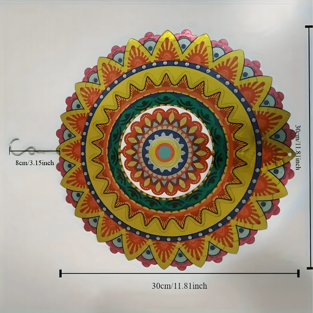 Wisząca Błystka Ozdoba Łapacz Wiatrowa 12” Mandala 3D do Ogrodu Pokoju  3