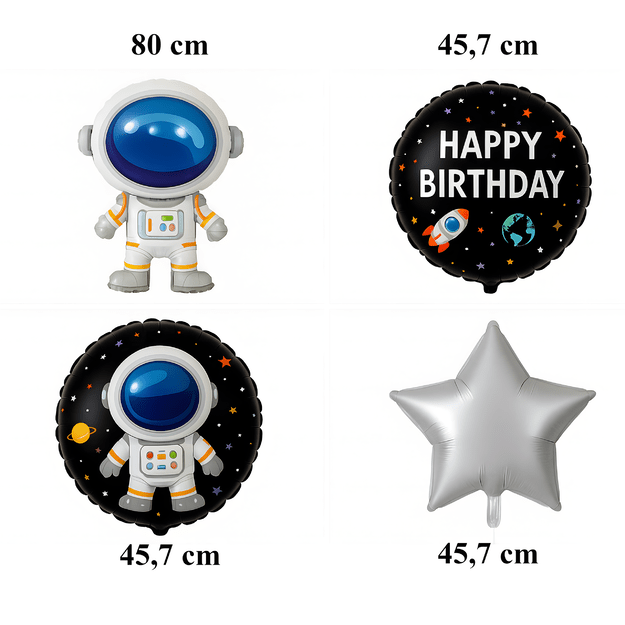 Zestaw Balonów Foliowych na Urodziny Kosmos Astronauta Gwiazdy 5 szt  5