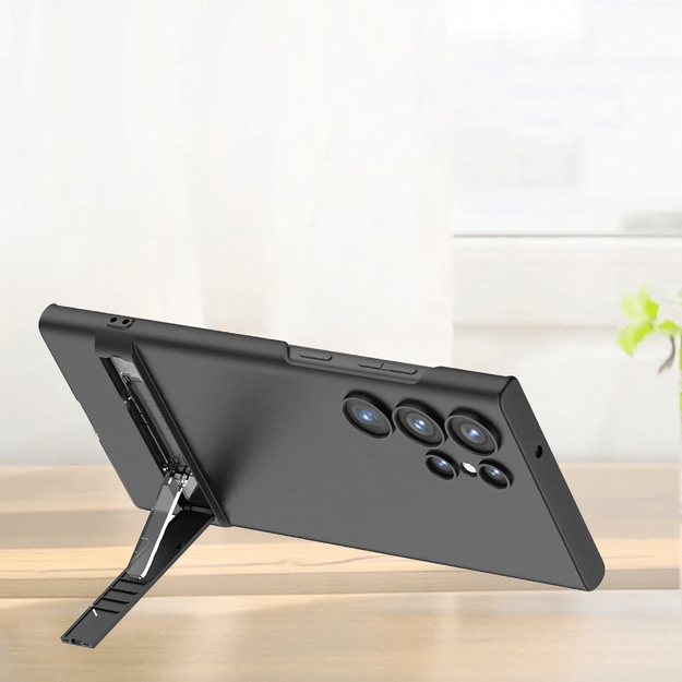 Plecki Etui Ochronne Cienkie z Podstawką do Samsung S24 Ultra Czarne 24