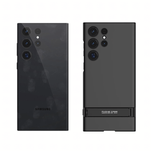 Plecki Etui Ochronne Cienkie z Podstawką do Samsung S24 Ultra Czarne 17