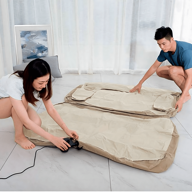 120x Materac Dmuchany Dwuosobowy Sofa Rozkładana Łóżko do Spania na Plażę Ryby 18