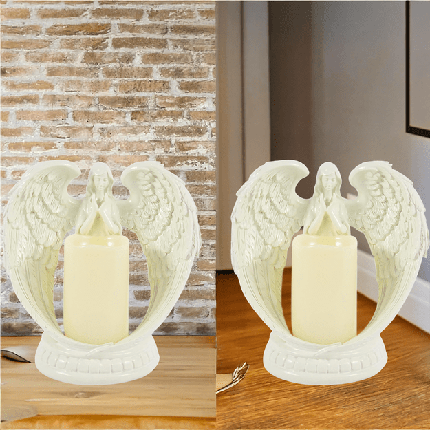 Figurka Dekoracyjna Świecznik Świeca Ozdoba Anioł Aniołek Led Święta Ogród 16cm 10