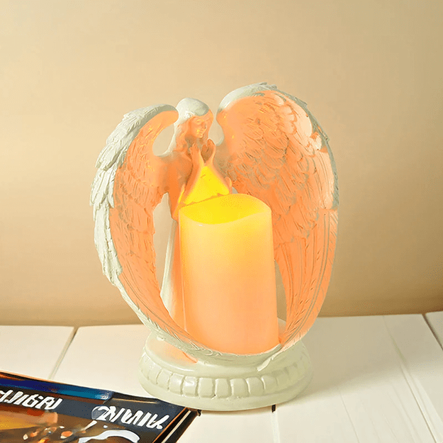 Figurka Dekoracyjna Świecznik Świeca Ozdoba Anioł Aniołek Led Święta Ogród 16cm 17