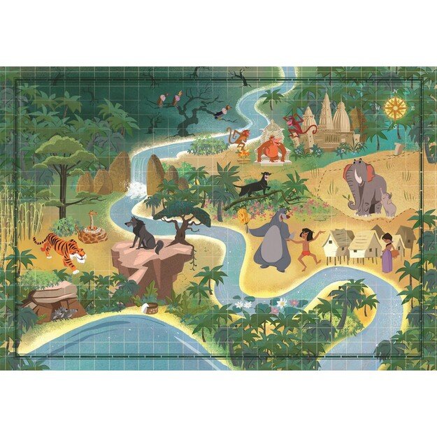 Clementoni - Story Maps Puzzle - Disney Jungle Book (1000 pcs) (39813) 6