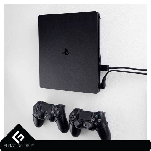 Floating Grip Playstation 4 Slim and Controller Wall Mount - Bundle (Black) 5