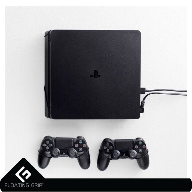Floating Grip Playstation 4 Slim and Controller Wall Mount - Bundle (Black) 2