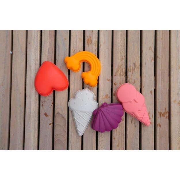 Filibabba - Silicone sand toys 5 pieces - Beach Fun - (FI-03089) 1