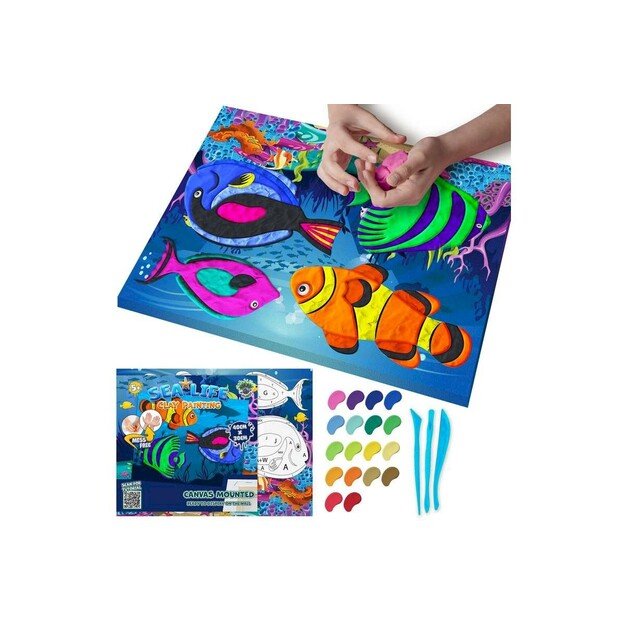 SPLAT PLANET - Clay painting on canvas 30x40cm - The Ocean (777680) 2