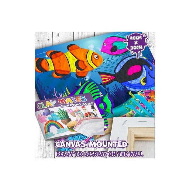 SPLAT PLANET - Clay painting on canvas 30x40cm - The Ocean (777680) 3