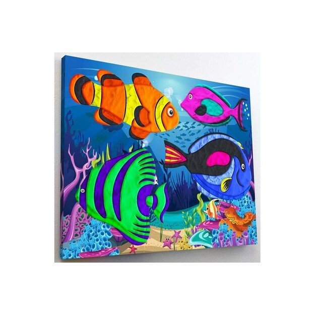 SPLAT PLANET - Clay painting on canvas 30x40cm - The Ocean (777680) 4