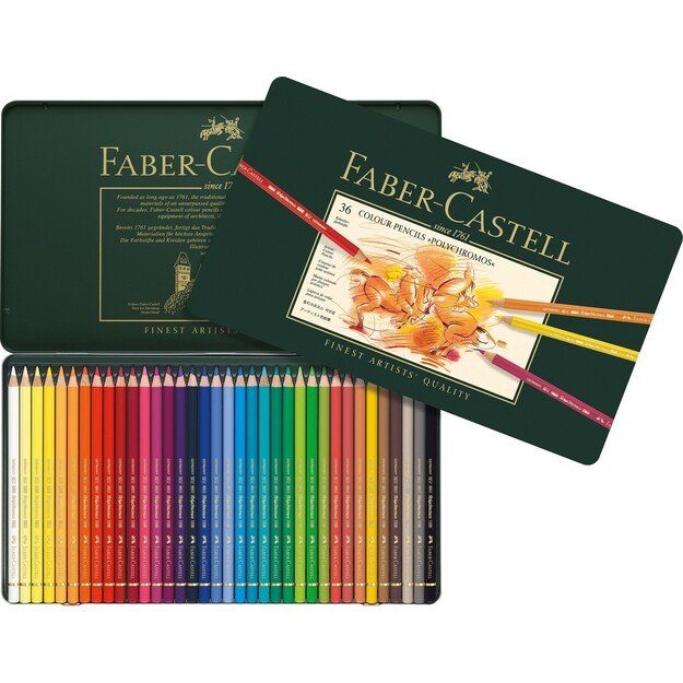 Faber-Castell - Polychromos colour pencil, tin of 36 (110036) 3
