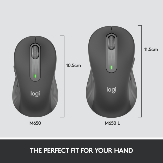 Logitech - M650 Signature - Large Wireless Mouse -  Graphite 2