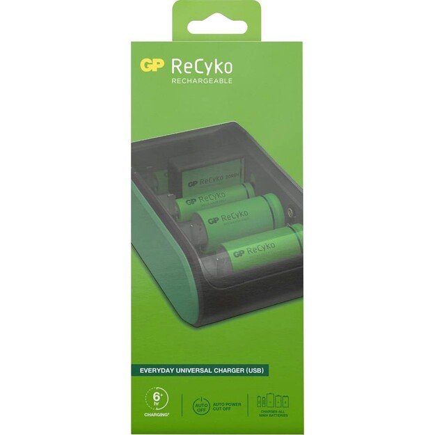 GP - ReCyko Universal Battery Charger, B631 - USB 3