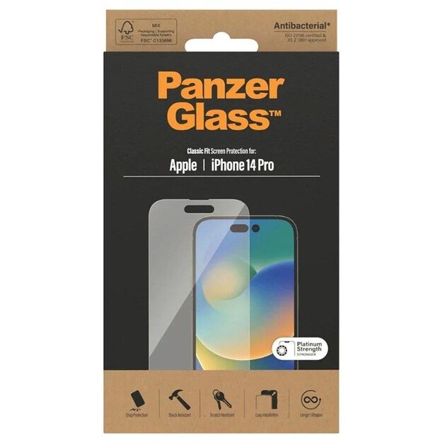 PanzerGlass - Screen Protector Apple iPhone 14 Pro - Classic Fit 2
