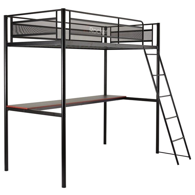 Xrocker Hq High Sleeper Gaming Bed With Desk - Black And Red 6