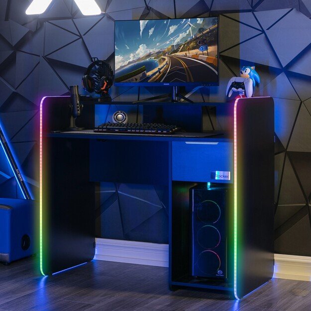 Xrocker Electra Desk - Black With Black Led 3