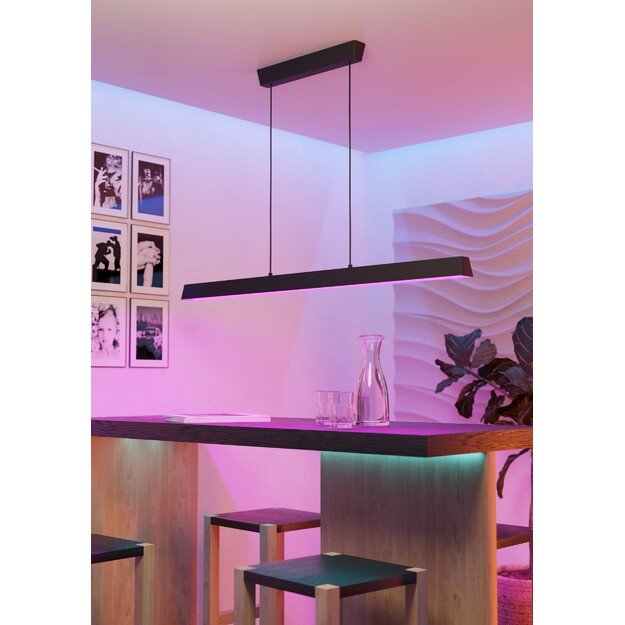 EGLO - Simolaris-Z long pendant lamp black L122 - RGB + TW - Zigbee, Bluetooth 1