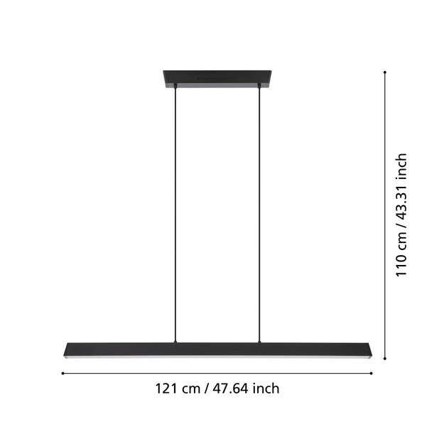 EGLO - Simolaris-Z long pendant lamp black L122 - RGB + TW - Zigbee, Bluetooth 2
