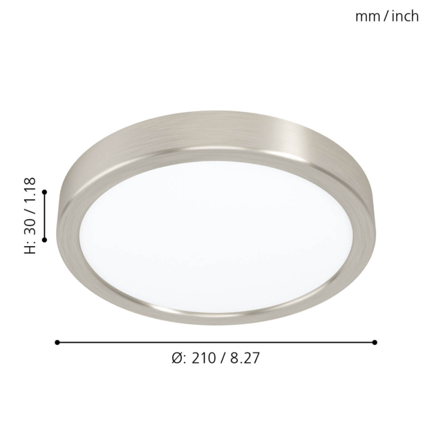 EGLO - FUEVA 5 CEILING - Ø210 17W 2000LM - brushed steel 2