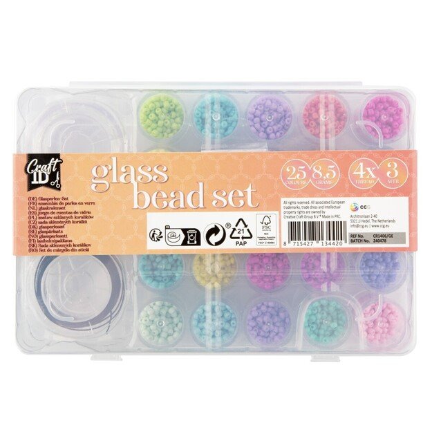 Craft ID - Glass bead mix, 25 colours (CR1406/GE) 2