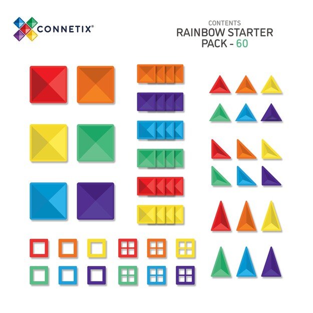 Connetix - Rainbow Starter Pack 60 Pieces (CT-R-00060-ST) 2