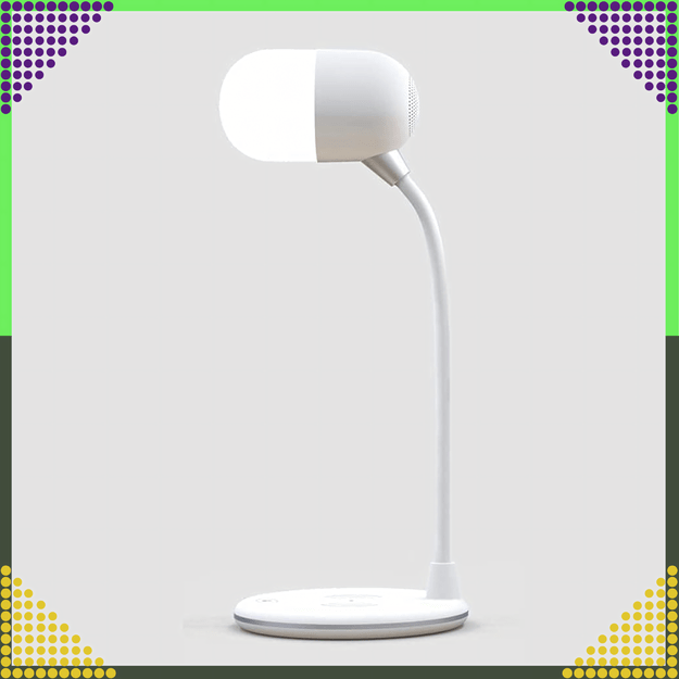 Lampka Biurkowa Nocna Ładowarka Indukcyjna Głośnik Bluetooth Szkolna Nauka 22