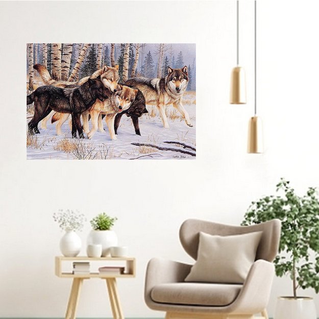 MALOWANIE PO NUMERACH OBRAZ Z RAMĄ  DIY ZESTAW PĘDZLE FARBY PŁÓTNO 40x50 6
