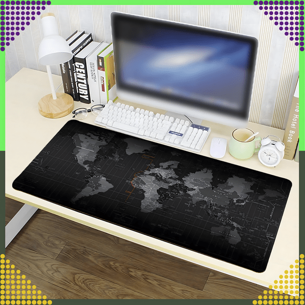 Podkładka pod Mysz Klawiaturę na Biurko Gamingowa Duża Mapa Świata 30x80 cm 7