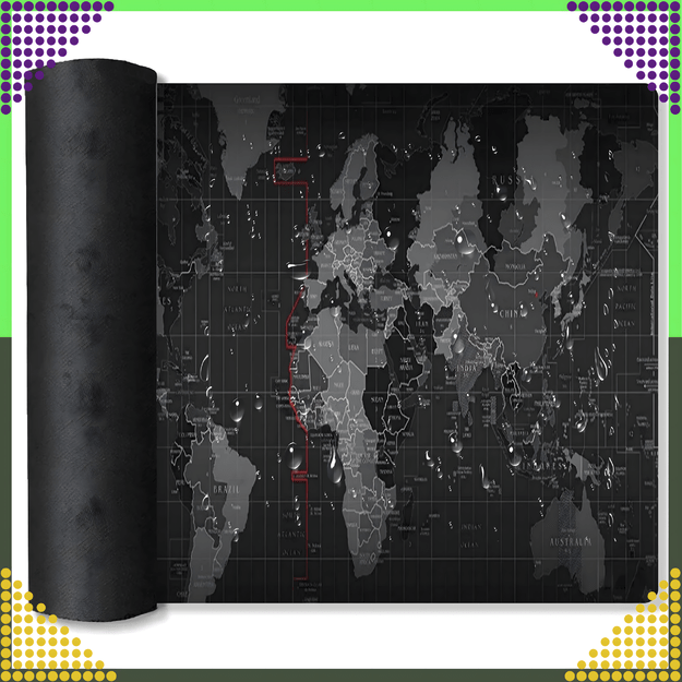 Podkładka pod Mysz Klawiaturę na Biurko Gamingowa Duża Mapa Świata 30x80 cm 10