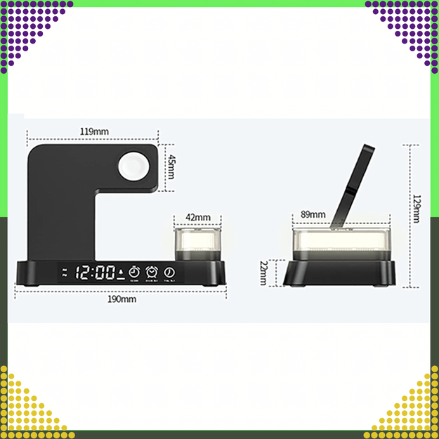 Ładowarka Indukcyjna Stacja Indukcja Bezprzewodowa 15W lampka Nocna 4w1 QI 5