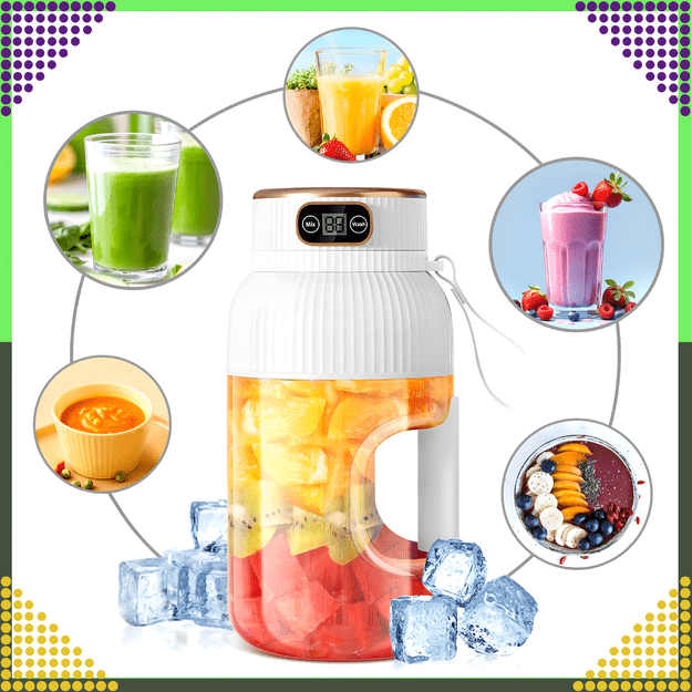 Przenośny Blender Mikser do Napojów Owoców Smoothie 1L Bezprzewodowy USB 27