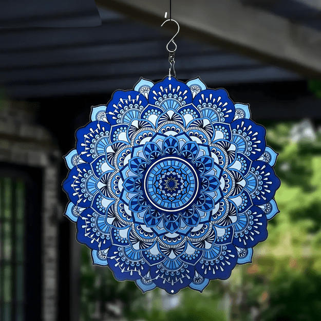 Wisząca Błystka Ozdoba Łapacz Wiatrowa 12” Mandala 3D do Ogrodu Pokoju  27