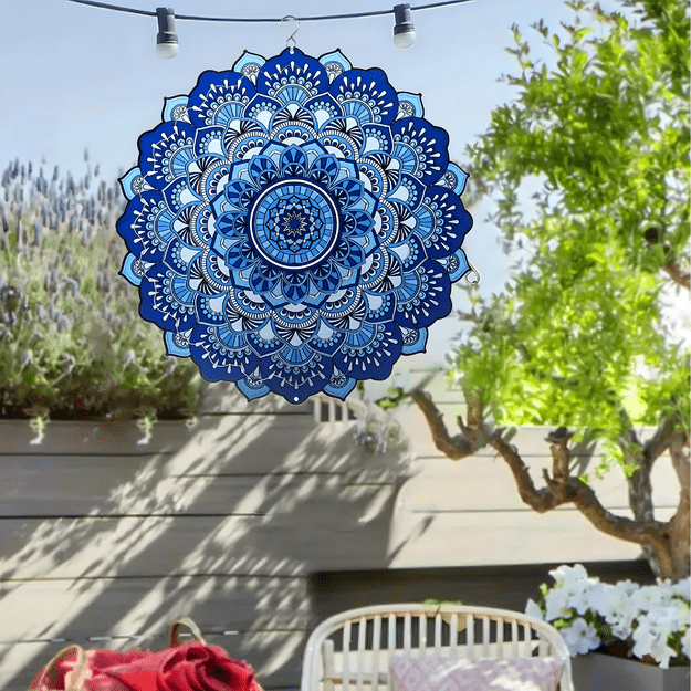 Wisząca Błystka Ozdoba Łapacz Wiatrowa 12” Mandala 3D do Ogrodu Pokoju  24
