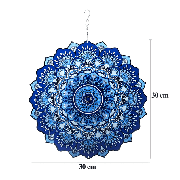 Wisząca Błystka Ozdoba Łapacz Wiatrowa 12” Mandala 3D do Ogrodu Pokoju  18