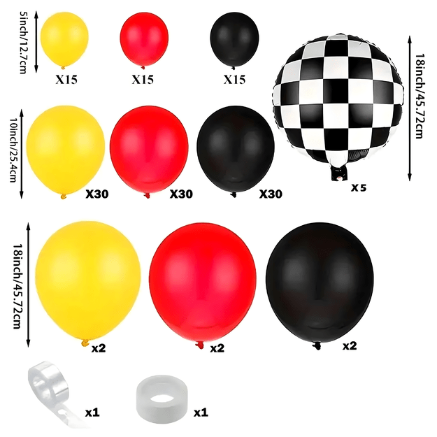 Girlanda Balonowa Zestaw Balonów na Urodziny Wyścigi Flaga 148 ele 12