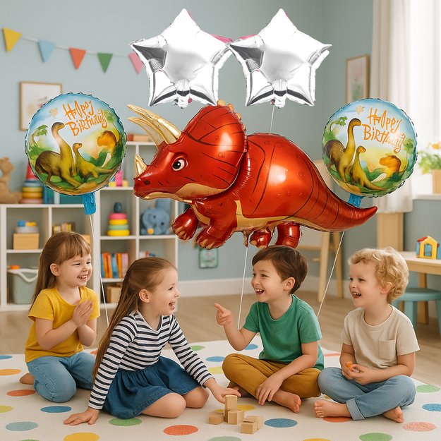 Zestaw Balonów Urodzinowych Dinozaur na Urodziny Urodzinowe Przyjęcia 5 szt 17